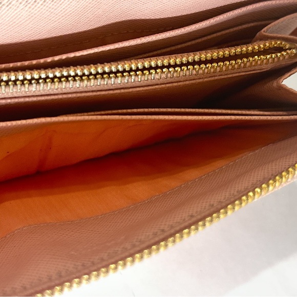 Prada Light Pink Bow Saffiano Leather Zippy Wallet - Picture 13 of 15